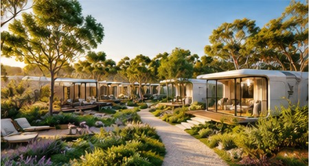 Illustrative Viero Living capsule-home community lifestyle concept