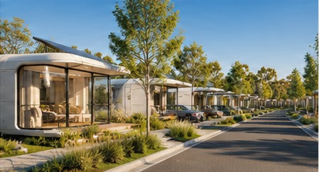 Illustrative Viero Living capsule-home community lifestyle concept
