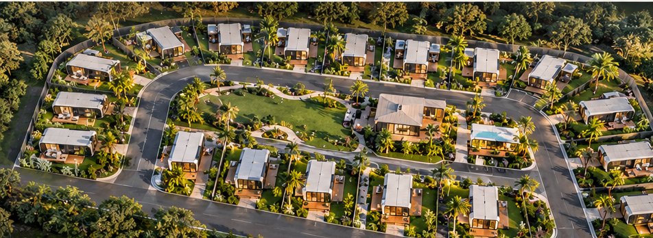 Illustrative community layout with approximately 24 homes and internal roads